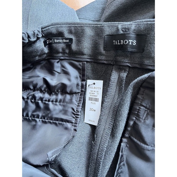 NWT Talbots Dark Grey Barley Boot Pleated Dress Pants Women’s Size 20W - Picture 6 of 7